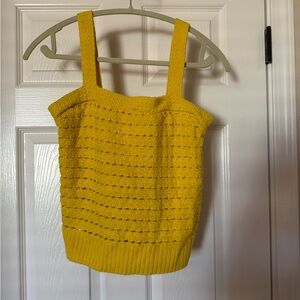 Sonoma Yellow Knit Eyelet Tank Camisole